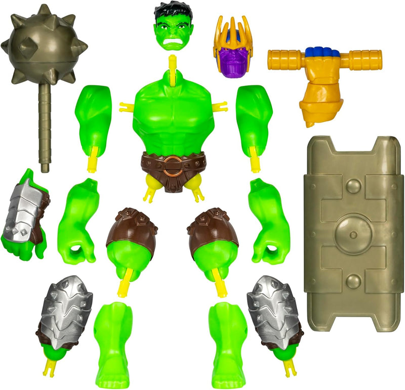 Avengers Marvel MixMashers Hulk Custom Deluxe Mix-and-Match Action Figure & Accessories, 5-Inch-Scale Super Hero Toys for Kids Ages 4+