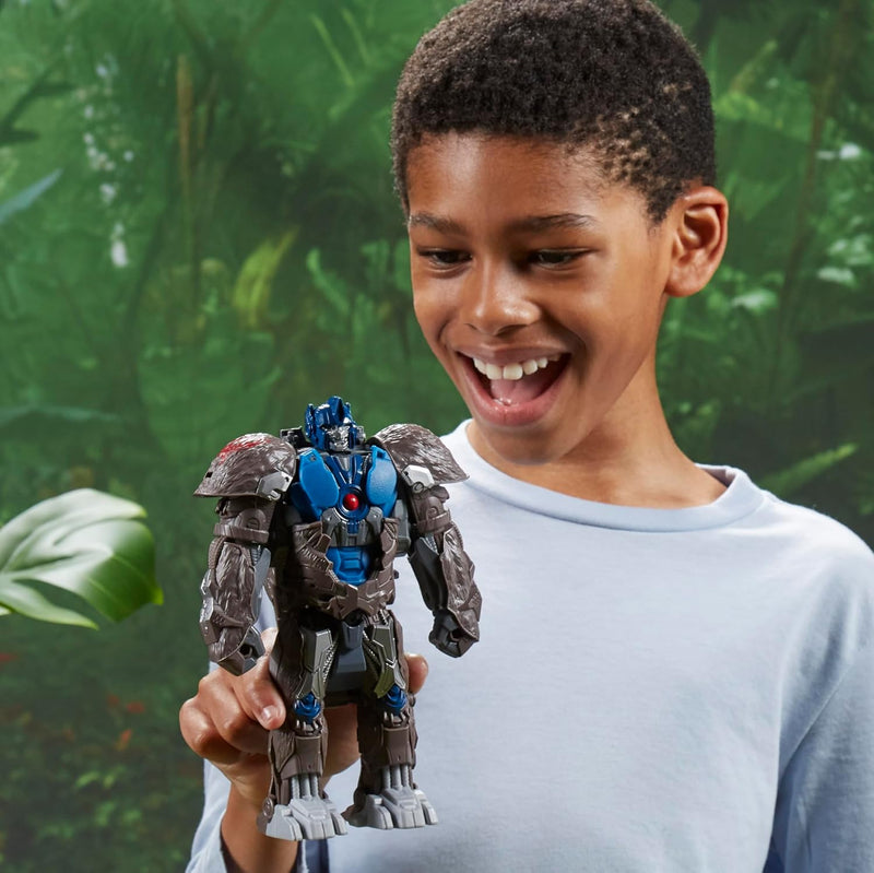 Transformers Toy Rise of The Beasts Movie, Smash Changer Optimus Primal Converting Action Figure for Ages 6 and Up, 9-Inch