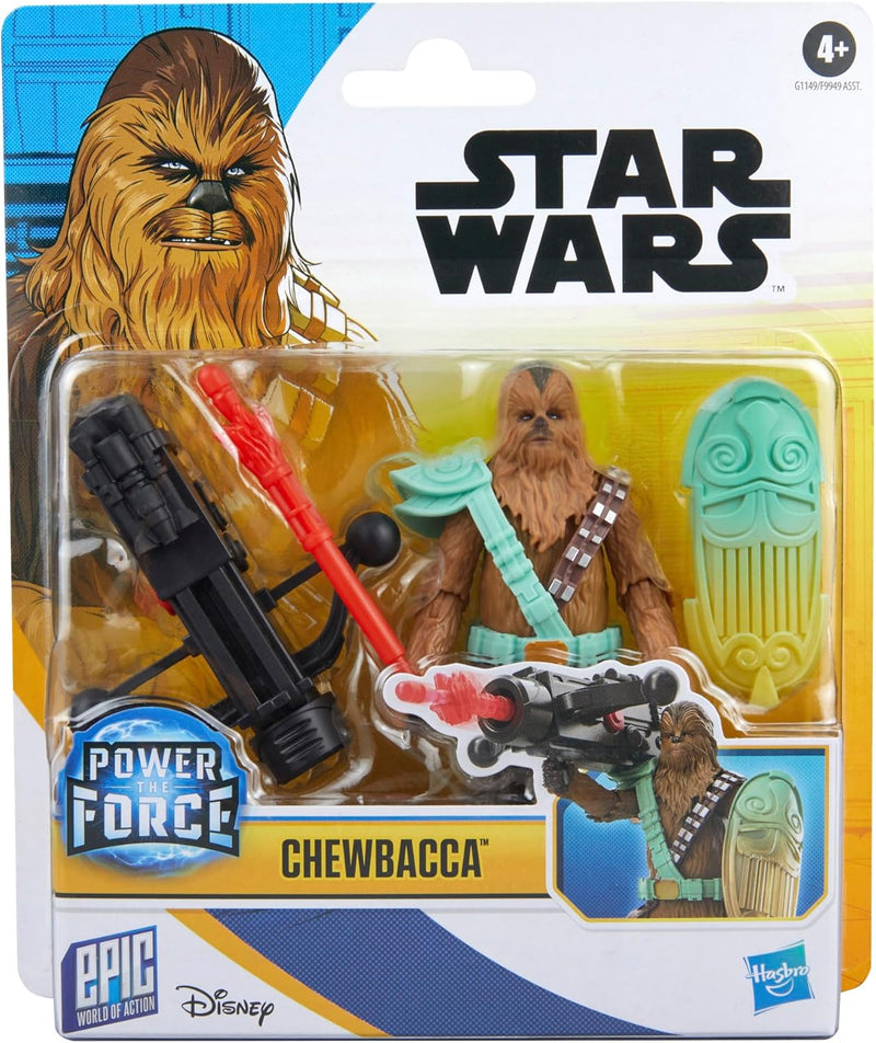 STAR WARS Epic World of Action Chewbacca 4-Inch Deluxe Action Figure & 4 Accessories, Toys for Boys & Girls Ages 4+
