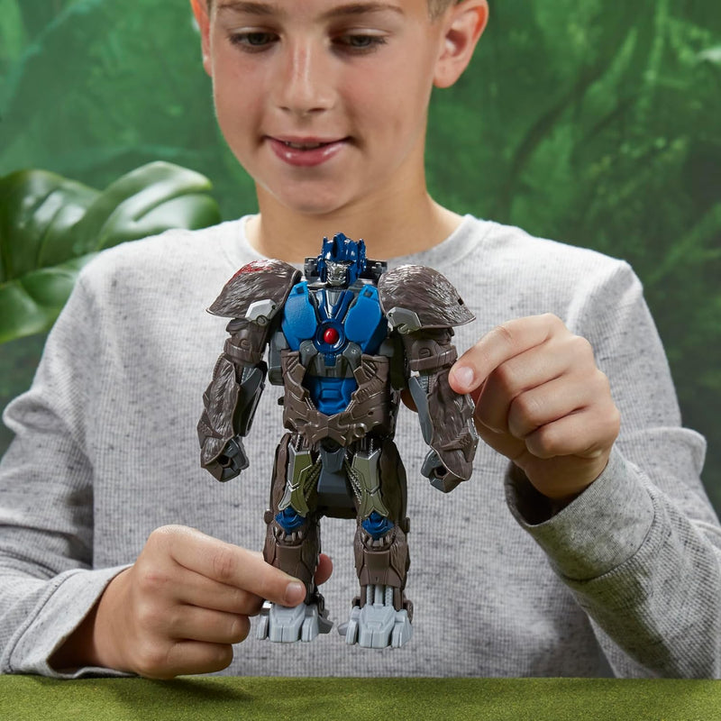 Transformers Toy Rise of The Beasts Movie, Smash Changer Optimus Primal Converting Action Figure for Ages 6 and Up, 9-Inch